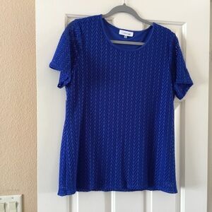 Calvin Klein top short sleeves size M blue